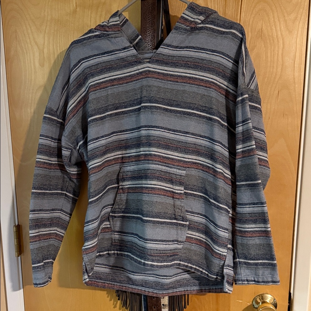 Multicolor Striped Hooded Sweater